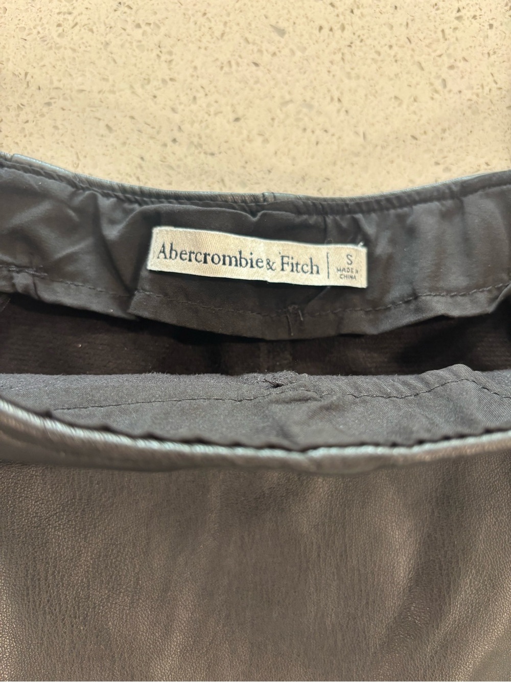 Abercrombie & Fitch Black Faux Leather Wrap Skort with Side Tie Small - Picture 4 of 6